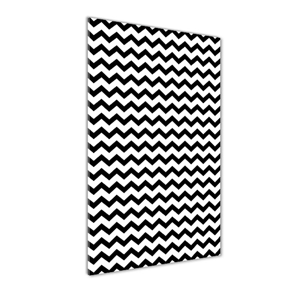 Cuadro de cristal moderno efecto brillo vertical Zigzags