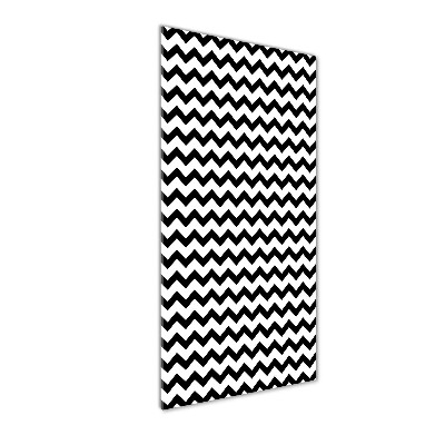 Cuadro de cristal moderno efecto brillo vertical Zigzags