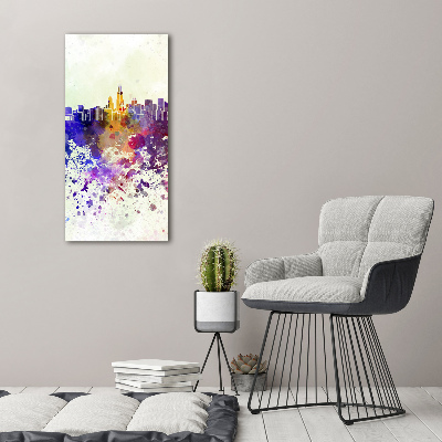 Cuadro decorativo en cristal con canto pulido vertical Chicago colorido