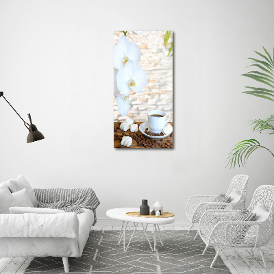 Cuadro de vidrio templado 4mm para pared vertical Una taza de café