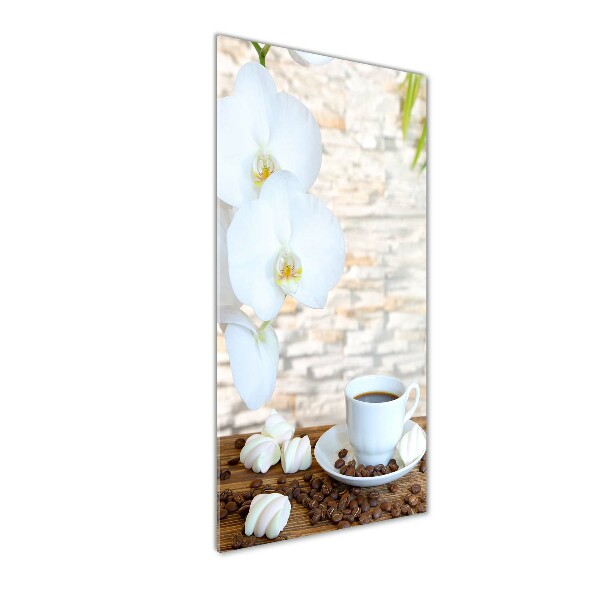 Cuadro de vidrio templado 4mm para pared vertical Una taza de café