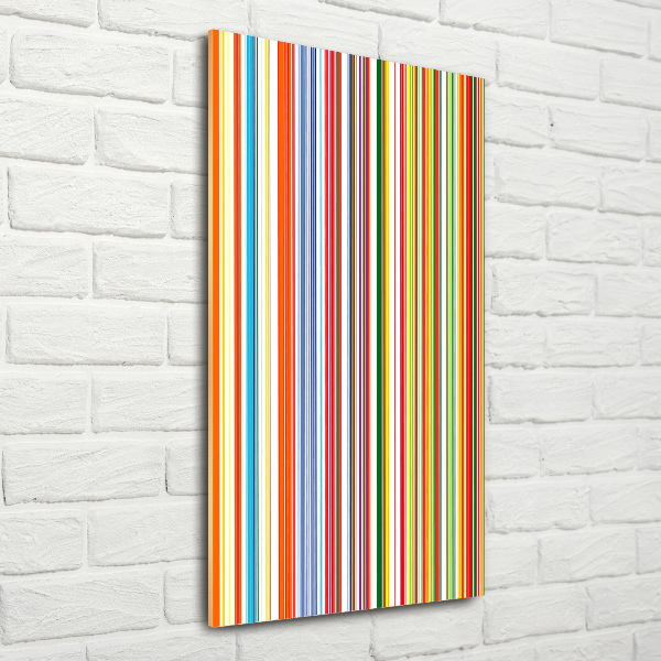 Cuadro decorativo en cristal con canto pulido vertical Rayas de colores