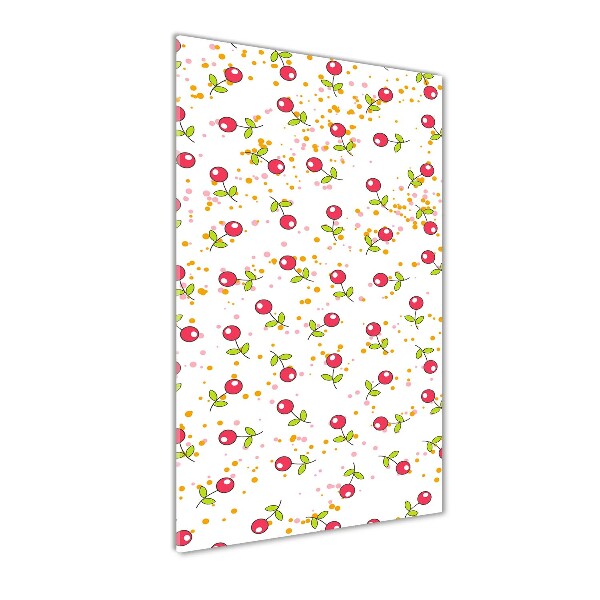 Cuadro decorativo en cristal con canto pulido vertical Guindas