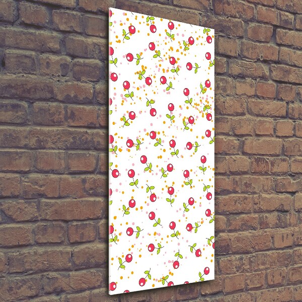 Cuadro decorativo en cristal con canto pulido vertical Guindas