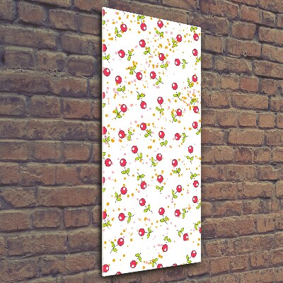 Cuadro decorativo en cristal con canto pulido vertical Guindas