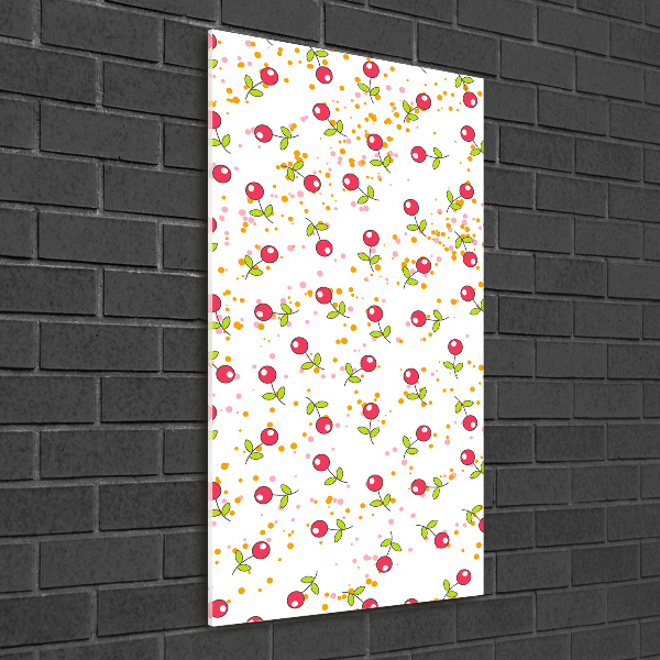 Cuadro decorativo en cristal con canto pulido vertical Guindas