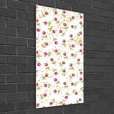 Cuadro decorativo en cristal con canto pulido vertical Guindas