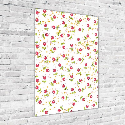 Cuadro decorativo en cristal con canto pulido vertical Guindas