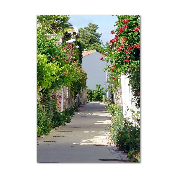 Cuadro decorativo en cristal con canto pulido vertical calles francesas