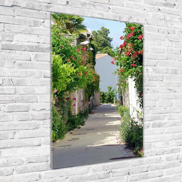 Cuadro decorativo en cristal con canto pulido vertical calles francesas