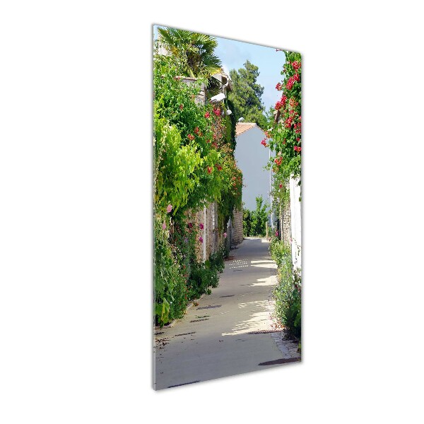 Cuadro decorativo en cristal con canto pulido vertical calles francesas