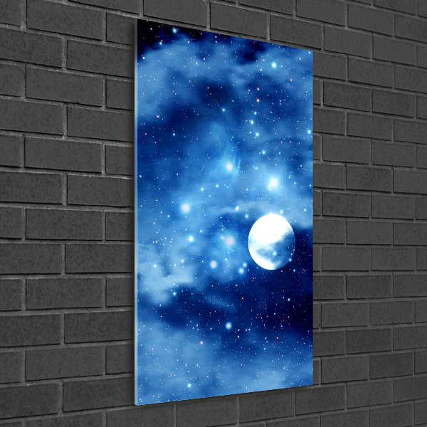 Cuadro de vidrio templado 4mm para pared vertical Luna llena