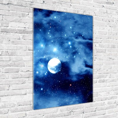 Cuadro de vidrio templado 4mm para pared vertical Luna llena