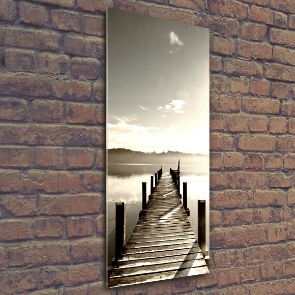 Cuadro de vidrio templado 4mm para pared vertical Muelle de madera