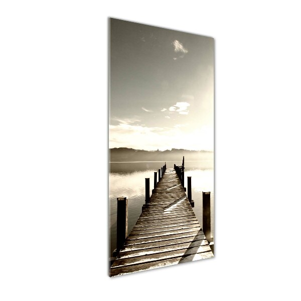 Cuadro de vidrio templado 4mm para pared vertical Muelle de madera