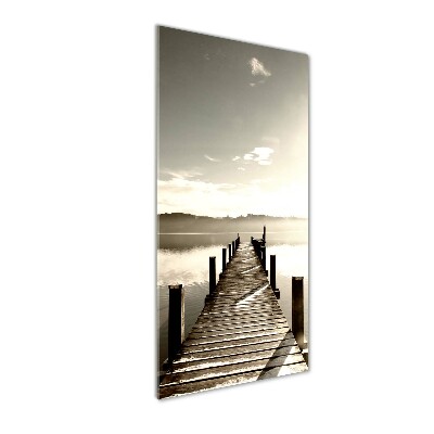 Cuadro de vidrio templado 4mm para pared vertical Muelle de madera