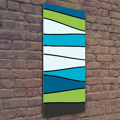 Cuadro decorativo en cristal con canto pulido vertical Rayas de colores