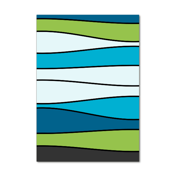 Cuadro decorativo en cristal con canto pulido vertical Rayas de colores