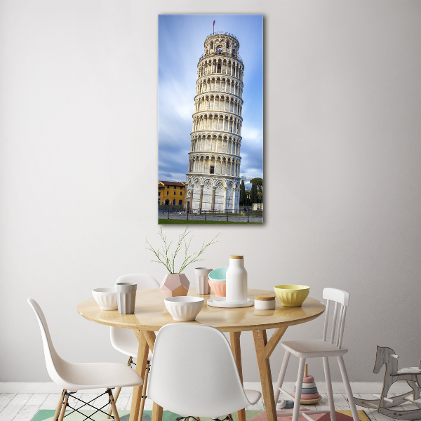 Fotocuadro de cristal elegante para hogar vertical Torre inclinada de Pisa