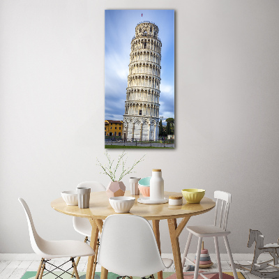 Fotocuadro de cristal elegante para hogar vertical Torre inclinada de Pisa