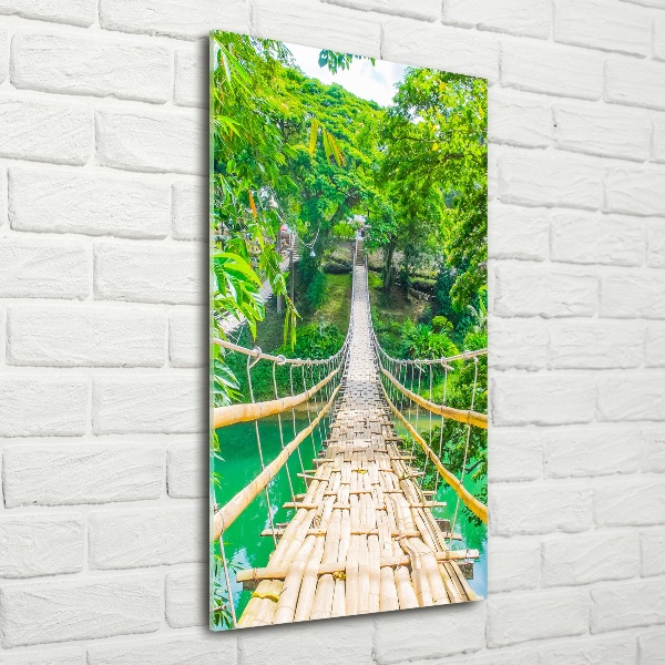 Cuadro decorativo en cristal con canto pulido vertical Puente colgante