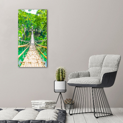 Cuadro decorativo en cristal con canto pulido vertical Puente colgante