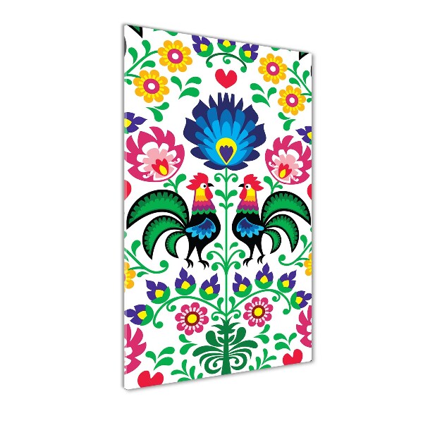 Cuadro de cristal moderno efecto brillo vertical Patrón étnico