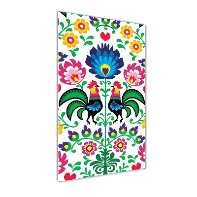 Cuadro de cristal moderno efecto brillo vertical Patrón étnico