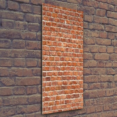 Fotocuadro de cristal elegante para hogar vertical pared de ladrillos