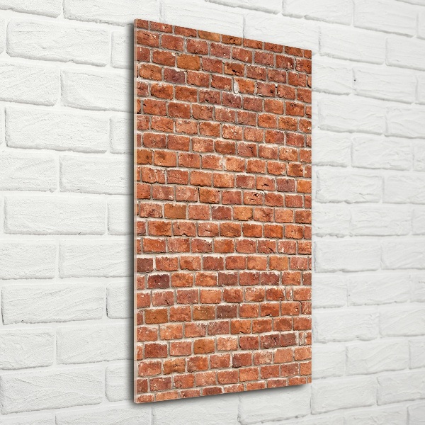 Fotocuadro de cristal elegante para hogar vertical pared de ladrillos