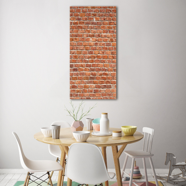 Fotocuadro de cristal elegante para hogar vertical pared de ladrillos