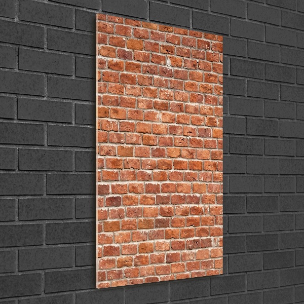 Fotocuadro de cristal elegante para hogar vertical pared de ladrillos