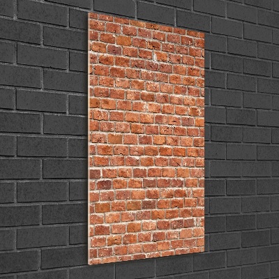 Fotocuadro de cristal elegante para hogar vertical pared de ladrillos