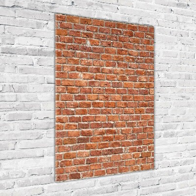 Fotocuadro de cristal elegante para hogar vertical pared de ladrillos