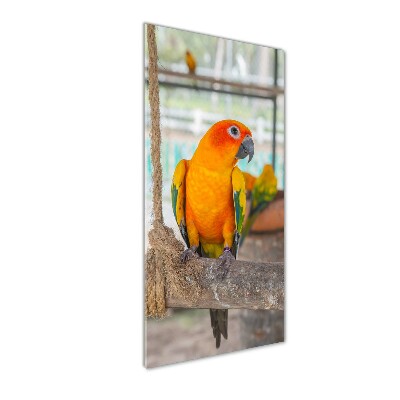 Cuadro decorativo en cristal con canto pulido vertical Loro