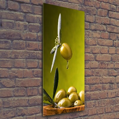 Cuadro de vidrio templado 4mm para pared vertical Aceite de oliva
