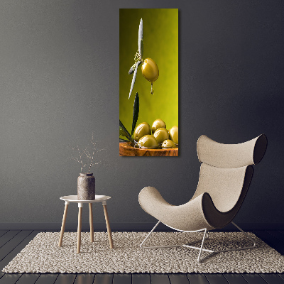 Cuadro de vidrio templado 4mm para pared vertical Aceite de oliva