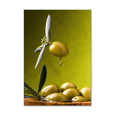 Cuadro de vidrio templado 4mm para pared vertical Aceite de oliva