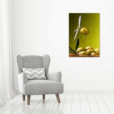 Cuadro de vidrio templado 4mm para pared vertical Aceite de oliva