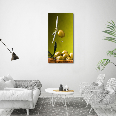 Cuadro de vidrio templado 4mm para pared vertical Aceite de oliva