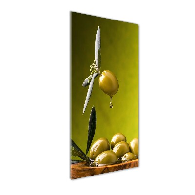 Cuadro de vidrio templado 4mm para pared vertical Aceite de oliva