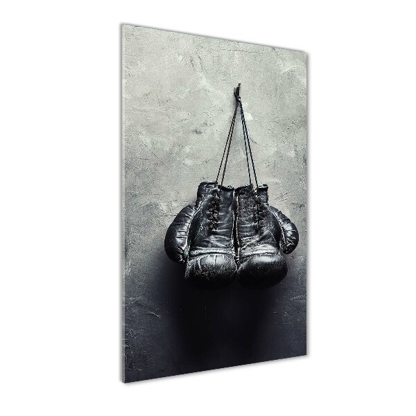 Cuadro de cristal moderno efecto brillo vertical Guantes de boxeo