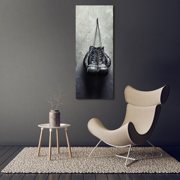 Cuadro de cristal moderno efecto brillo vertical Guantes de boxeo