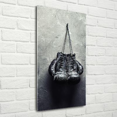 Cuadro de cristal moderno efecto brillo vertical Guantes de boxeo