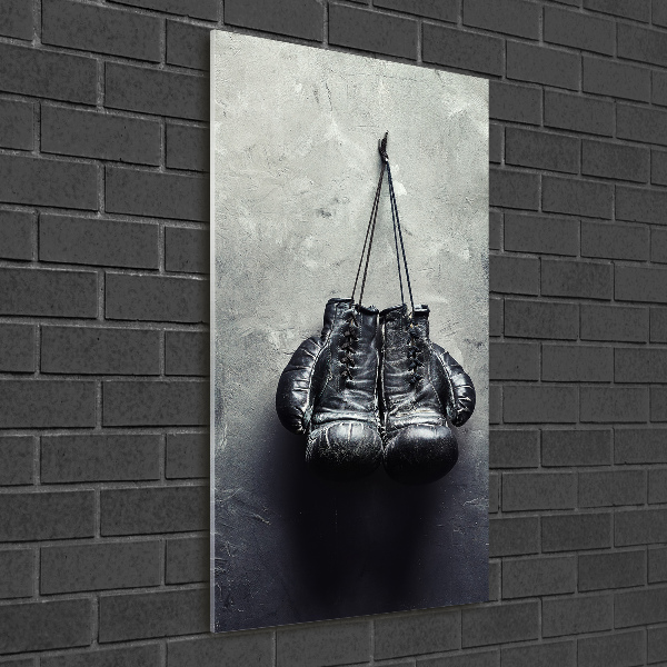 Cuadro de cristal moderno efecto brillo vertical Guantes de boxeo