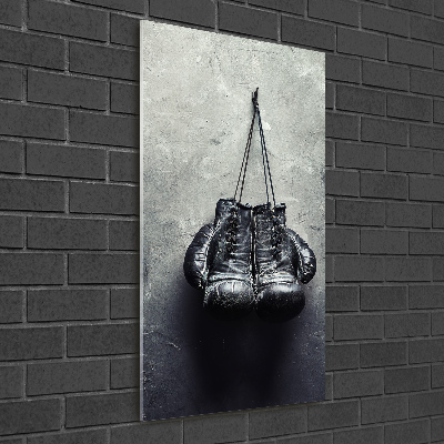 Cuadro de cristal moderno efecto brillo vertical Guantes de boxeo