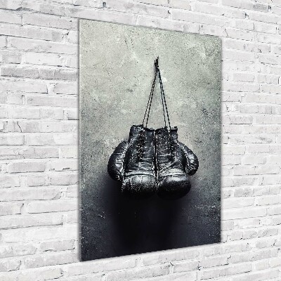 Cuadro de cristal moderno efecto brillo vertical Guantes de boxeo