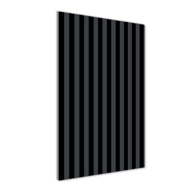 Cuadro de cristal moderno efecto brillo vertical Rayas negras y grises