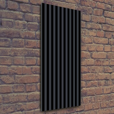 Cuadro de cristal moderno efecto brillo vertical Rayas negras y grises