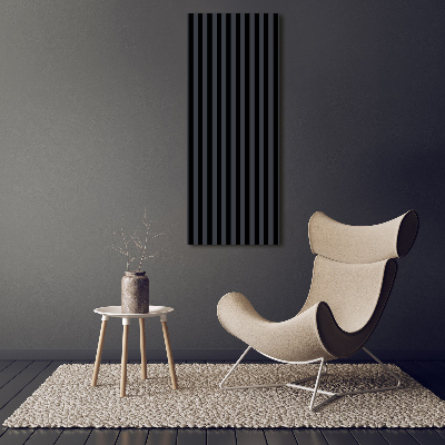 Cuadro de cristal moderno efecto brillo vertical Rayas negras y grises